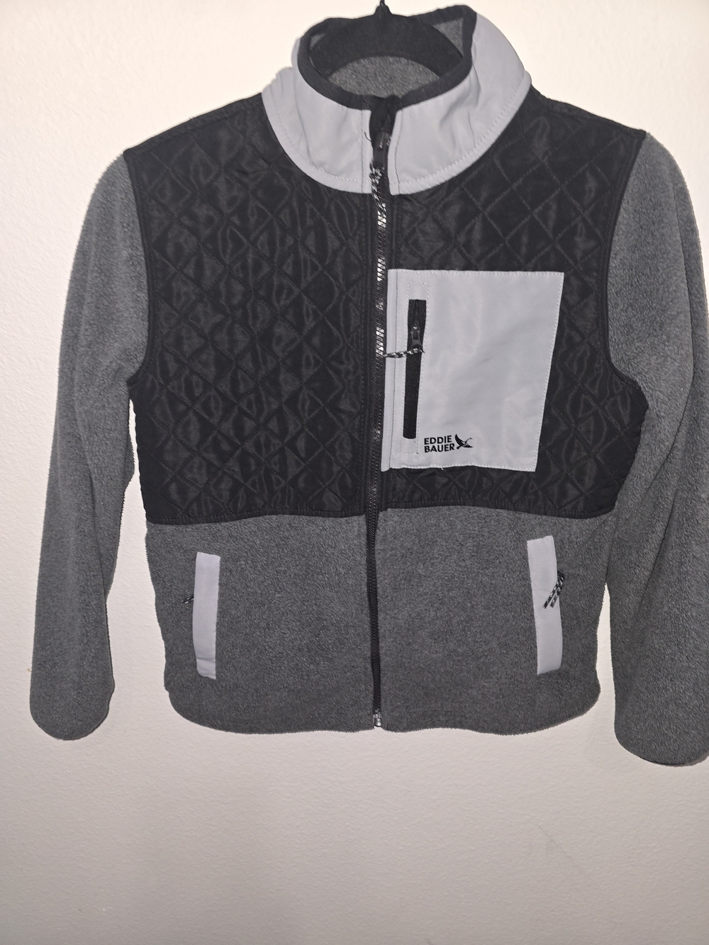 Eddie Bauer Kids' Grey Quilted Fleece Jacket
